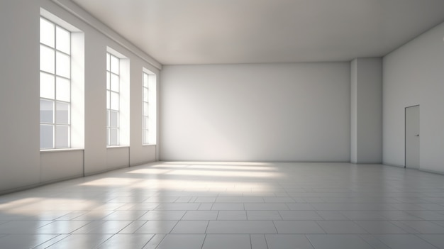 Une chambre moderne et vide.