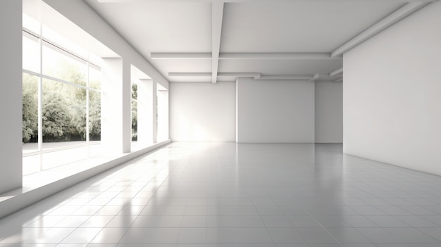 Une chambre moderne et vide.
