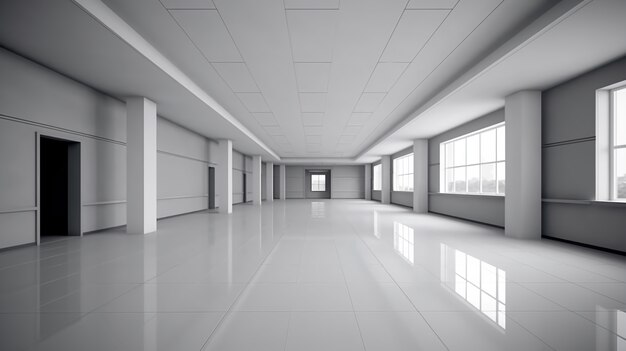 Une chambre moderne et vide.