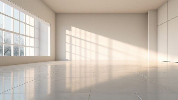 Une chambre moderne et vide.