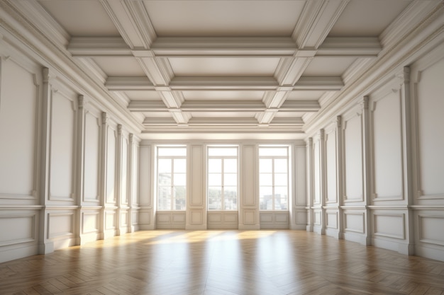Une chambre moderne et vide.