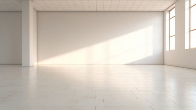 Une chambre moderne et vide.