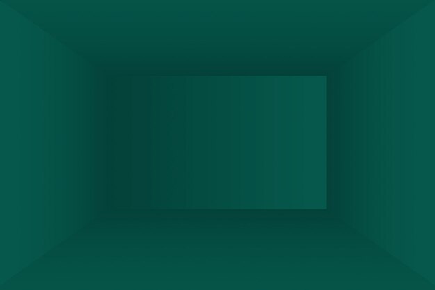 Chambre vide de fond de studio abstrait dégradé vert uni de luxe avec un espace pour votre texte et votre image