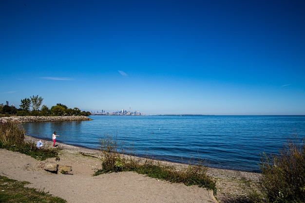 Photo gratuite champ autour de la rive du lac