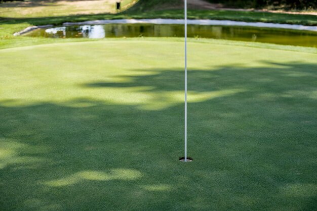 Champ de golf vide pré