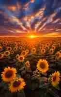 Photo gratuite un champ de tournesols en fleurs