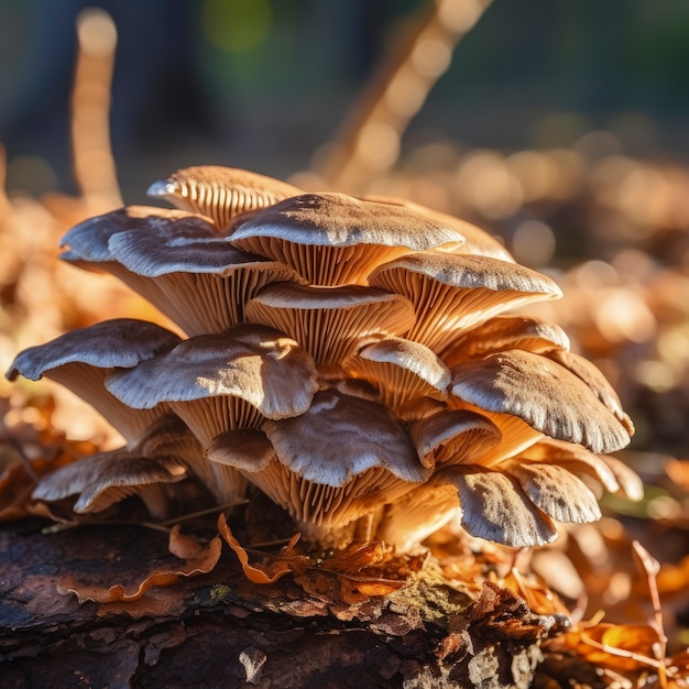 Champignons poussant en forêt