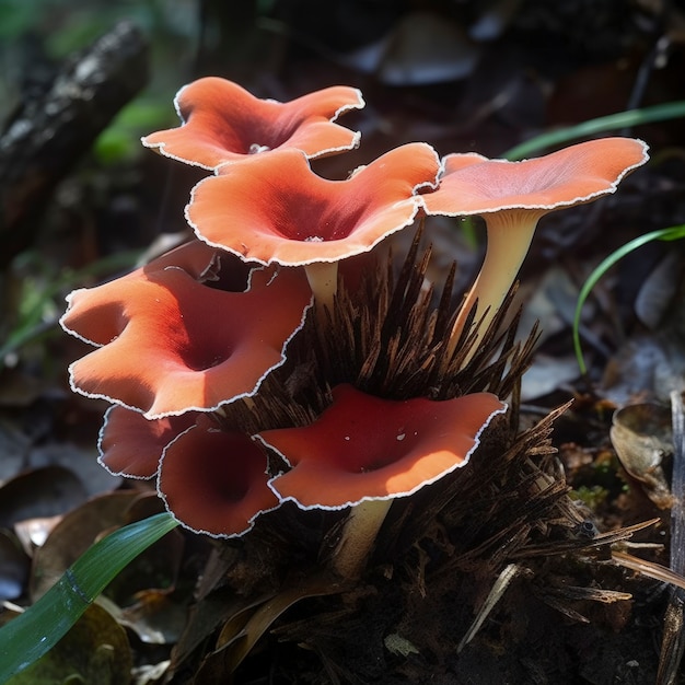 Photo gratuite champignons poussant en forêt