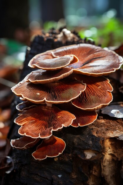 Champignons poussant en forêt