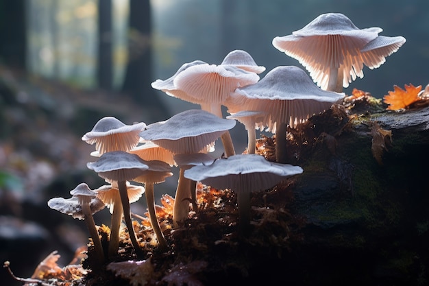 Photo gratuite champignons poussant en forêt