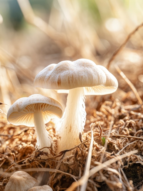 Photo gratuite champignons poussant en forêt