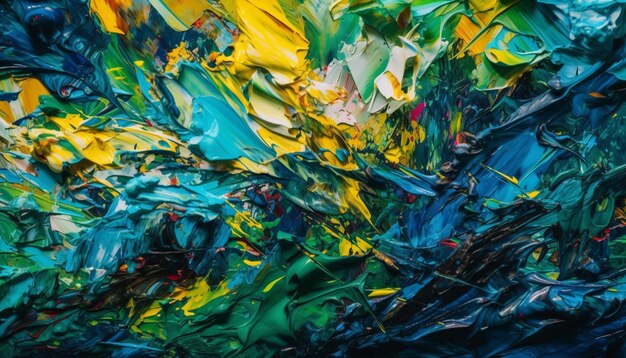 Chaos vibrant de fantaisie sous-marine de peinture colorée générée par l'IA
