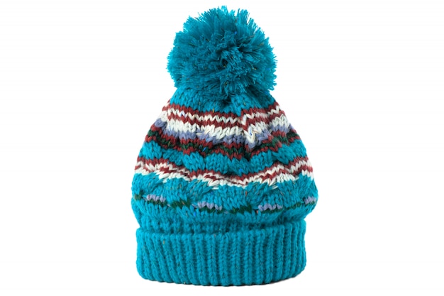 Photo gratuite chapeau d'hiver avec ballon sur le dessus, isolé