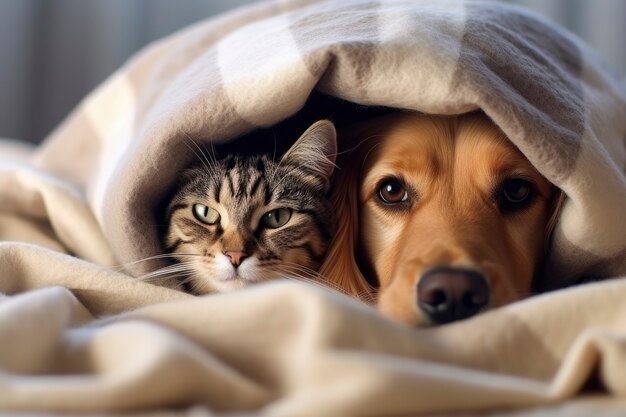 Le chat et l'amour étant affectueux l'un envers l'autre