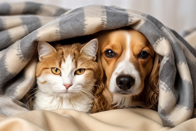 Photo gratuite le chat et l'amour étant affectueux l'un envers l'autre