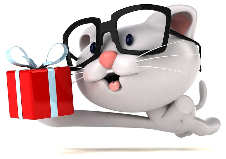 Photo gratuit chat amusant - illustration 3d