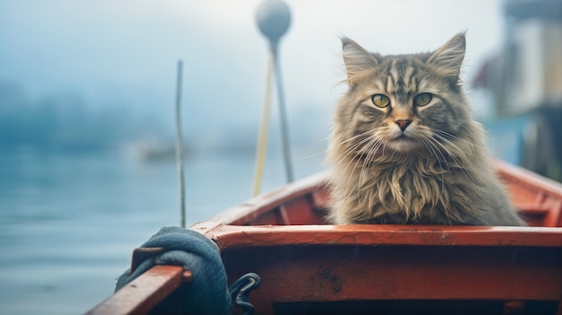 Photo gratuite chat poilu mignon à l'extérieur