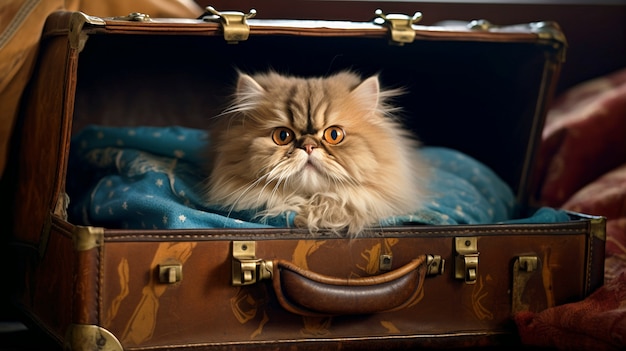 Chat poilu mignon à l'intérieur