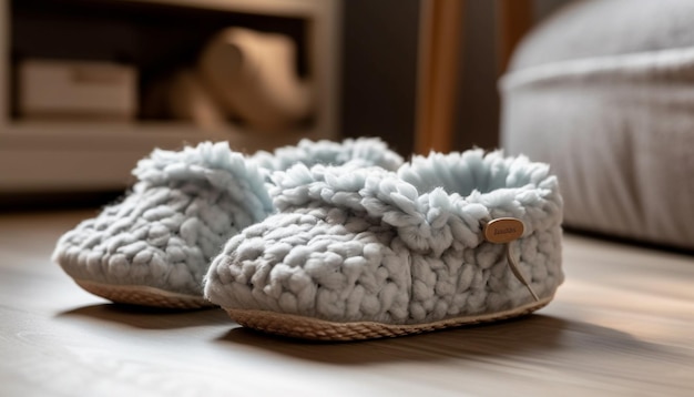 Chaussons bébé en laine douce faits à la main avec élégance générés par l'IA