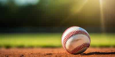 Photo gratuite des chaussures de baseball avec un terrain à l'arrière