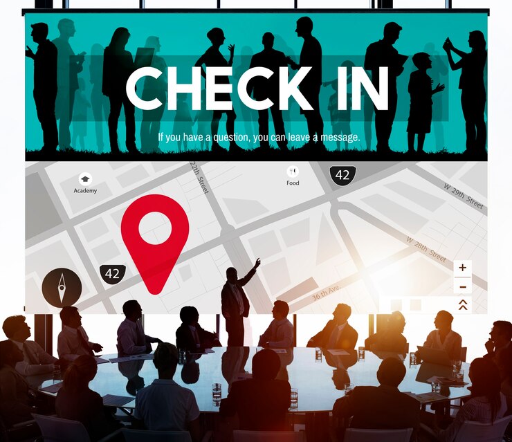 Photo gratuit check in location mark concept de navigation