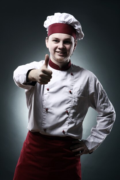 Chef montrant signe OK