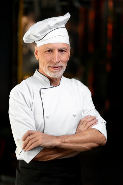 Un chef professionnel en pose.