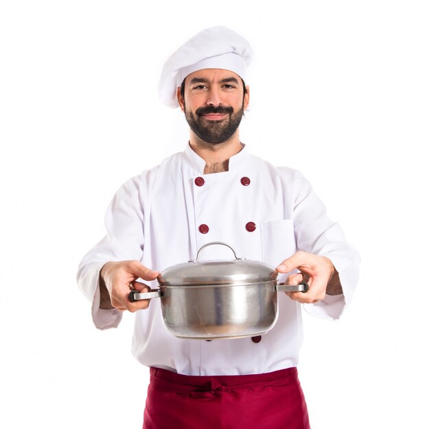 Chef tenant un pot