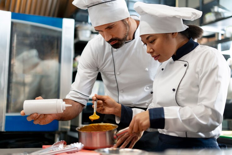 Photo gratuit des chefs professionnels travaillant ensemble