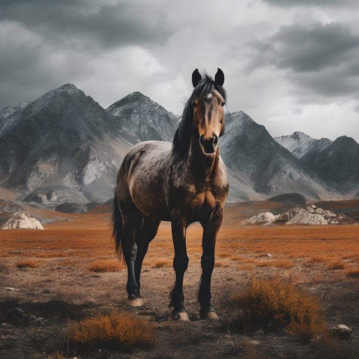 Photo gratuit le cheval dans la nature génère une image
