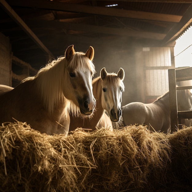 Photo gratuite le cheval dans la nature génère une image