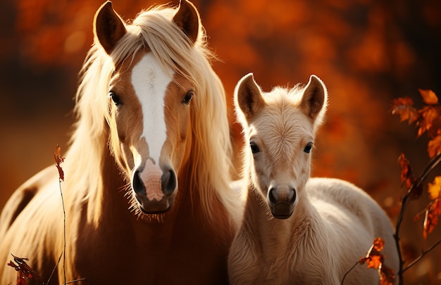 Photo gratuite le cheval dans la nature génère une image