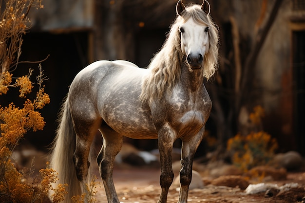 Photo gratuite le cheval dans la nature génère une image