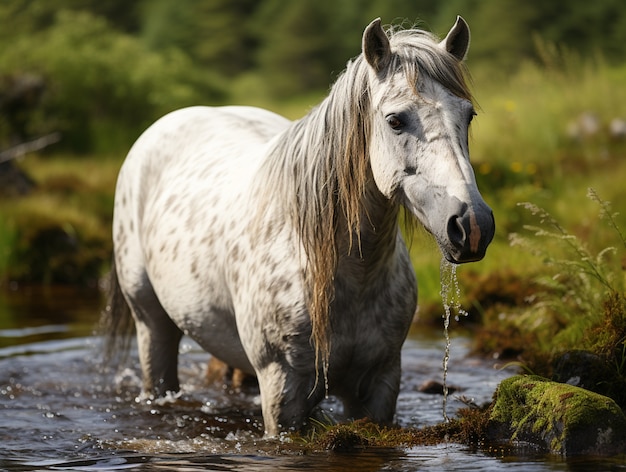 Photo gratuite le cheval dans la nature génère une image