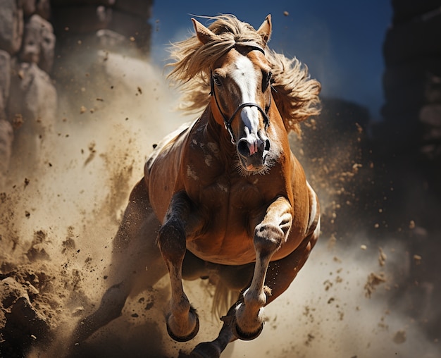 Photo gratuite le cheval dans la nature génère une image