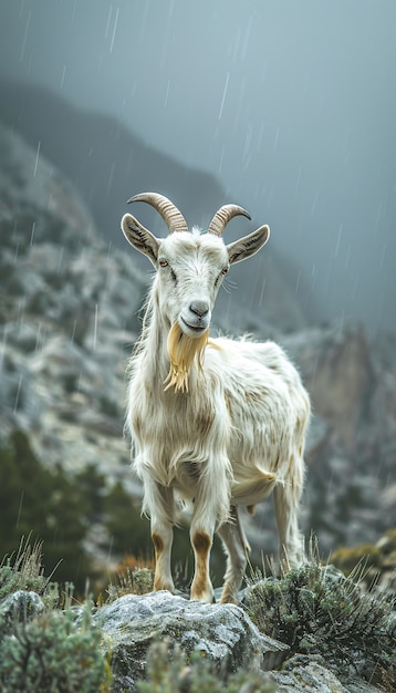 Photo gratuite chèvre photoréaliste dans la nature