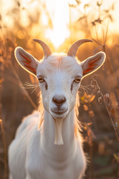 Chèvre photoréaliste dans la nature