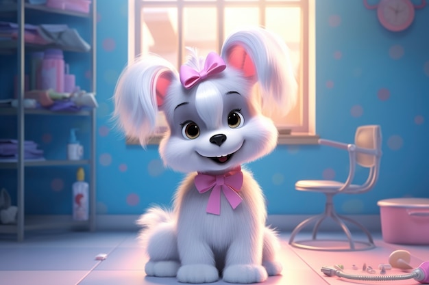 Un chien adorable dans le style de la fantaisie