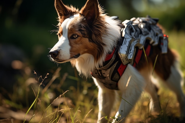 Photo gratuite un chien adorable de style futuriste