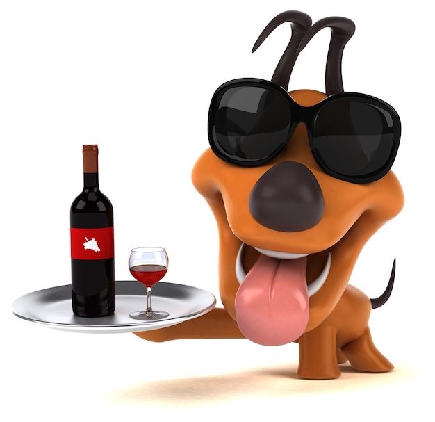 Photo gratuite chien amusant - illustration 3d