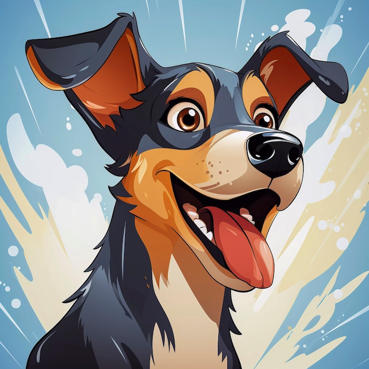 Photo gratuit un chien mignon d'art numérique