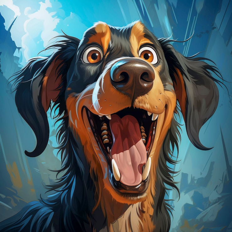 Photo gratuit un chien mignon d'art numérique