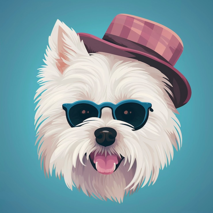 Photo gratuit un chien mignon d'art numérique