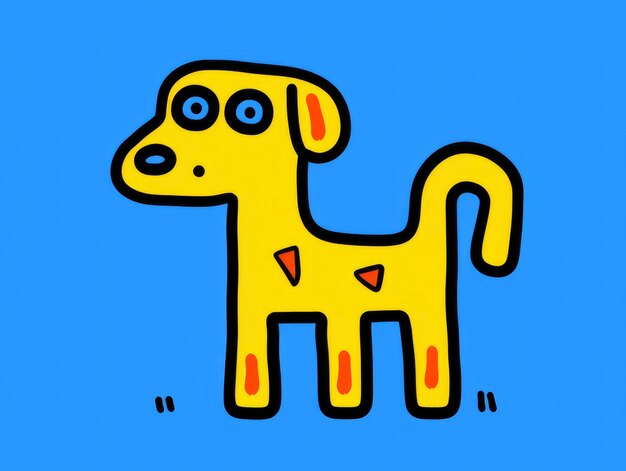 Le chien mignon de l'art numérique