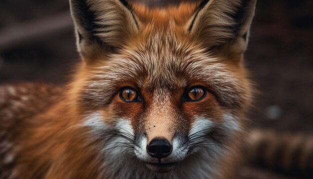 Chiot loup moelleux regardant attentivement un portrait de la beauté naturelle généré par l'IA