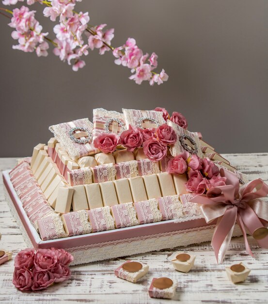 Chocolade blanche sur la table