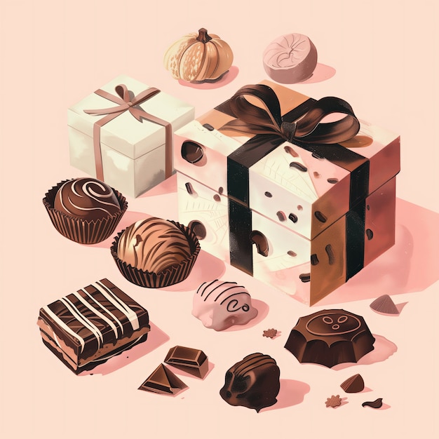 Photo gratuite chocolate cartoon illustration