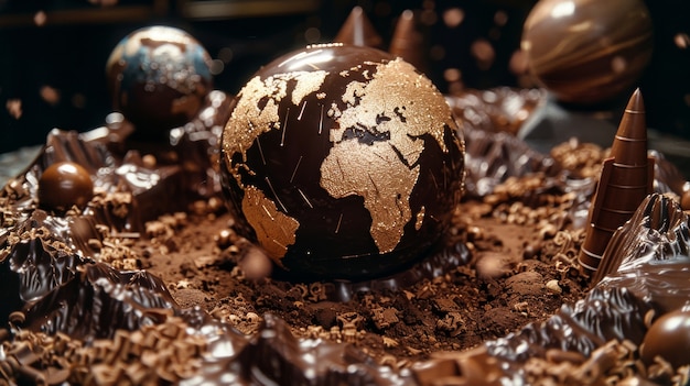 Photo gratuite chocolate fantasy world ball