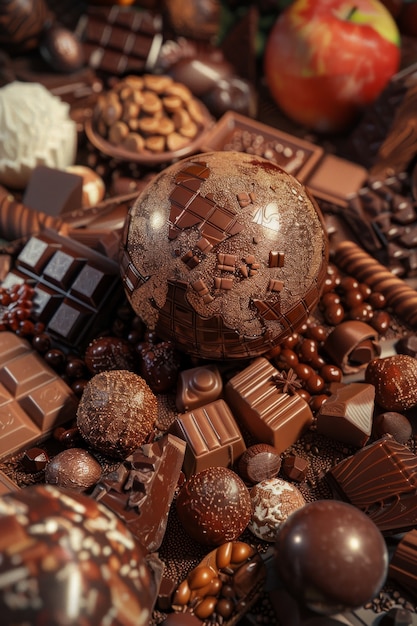 Photo gratuite chocolate fantasy world ball