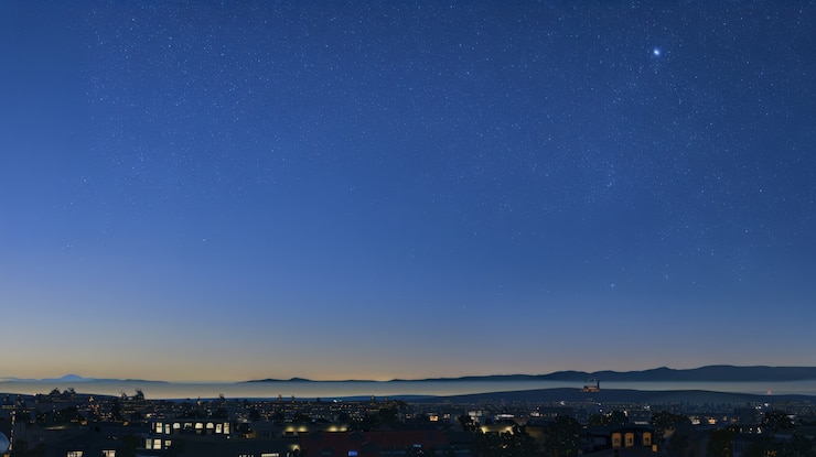 Photo gratuit le ciel étoilé au-dessus de la ville